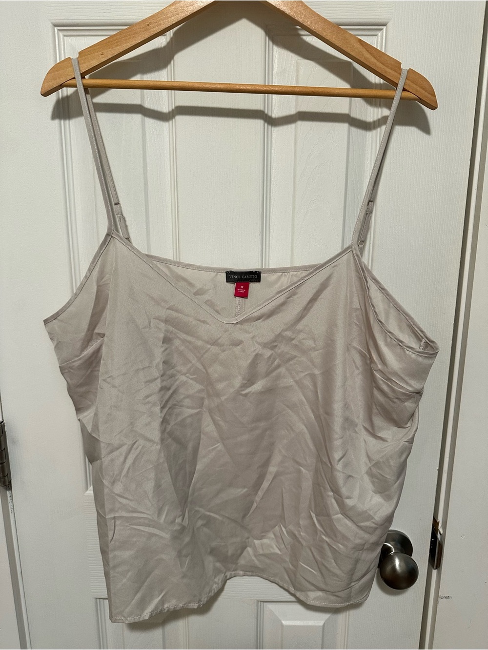 Vince Camuto Light Taupe Satin Camisole with Adjustable Straps